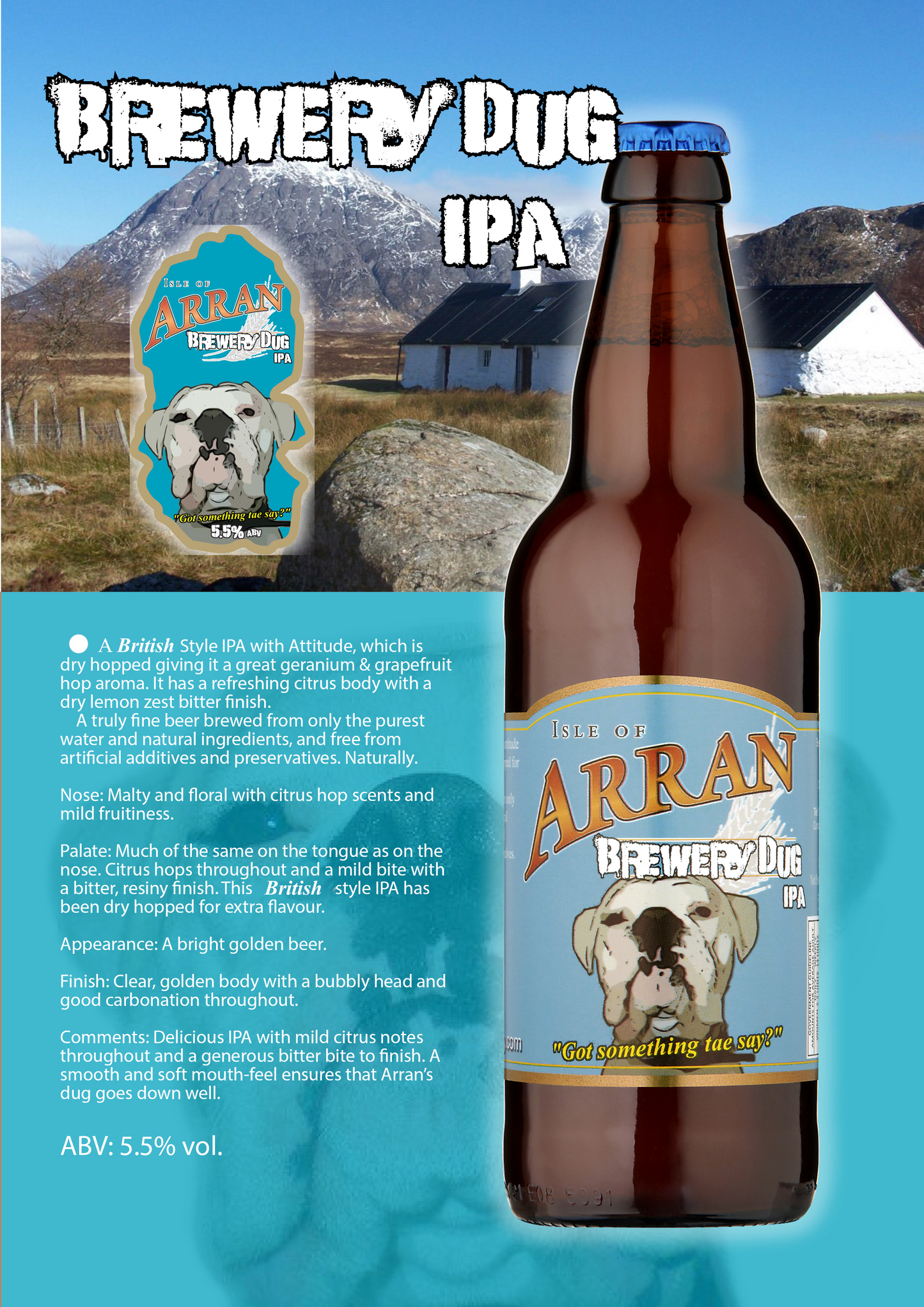 Brewery Dug IPA 5.5% ABV 12 x 500ml Bottles