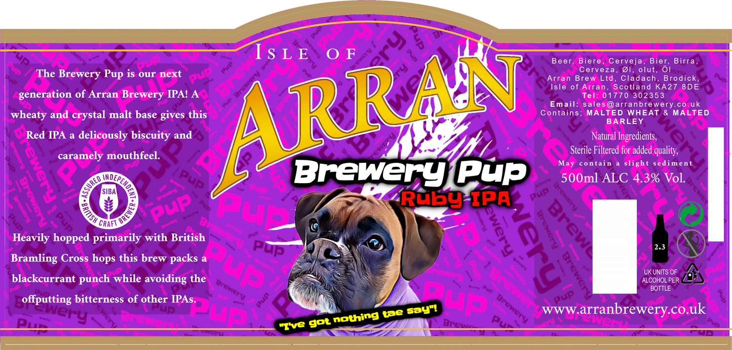 Brewery Pup - Ruby IPA 4.3% ABV 12 x 500ml Bottles