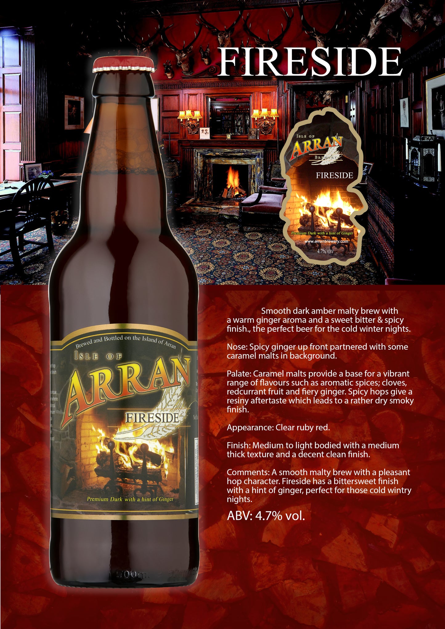 Fireside 4.7% ABV 12 x 500ml Bottles